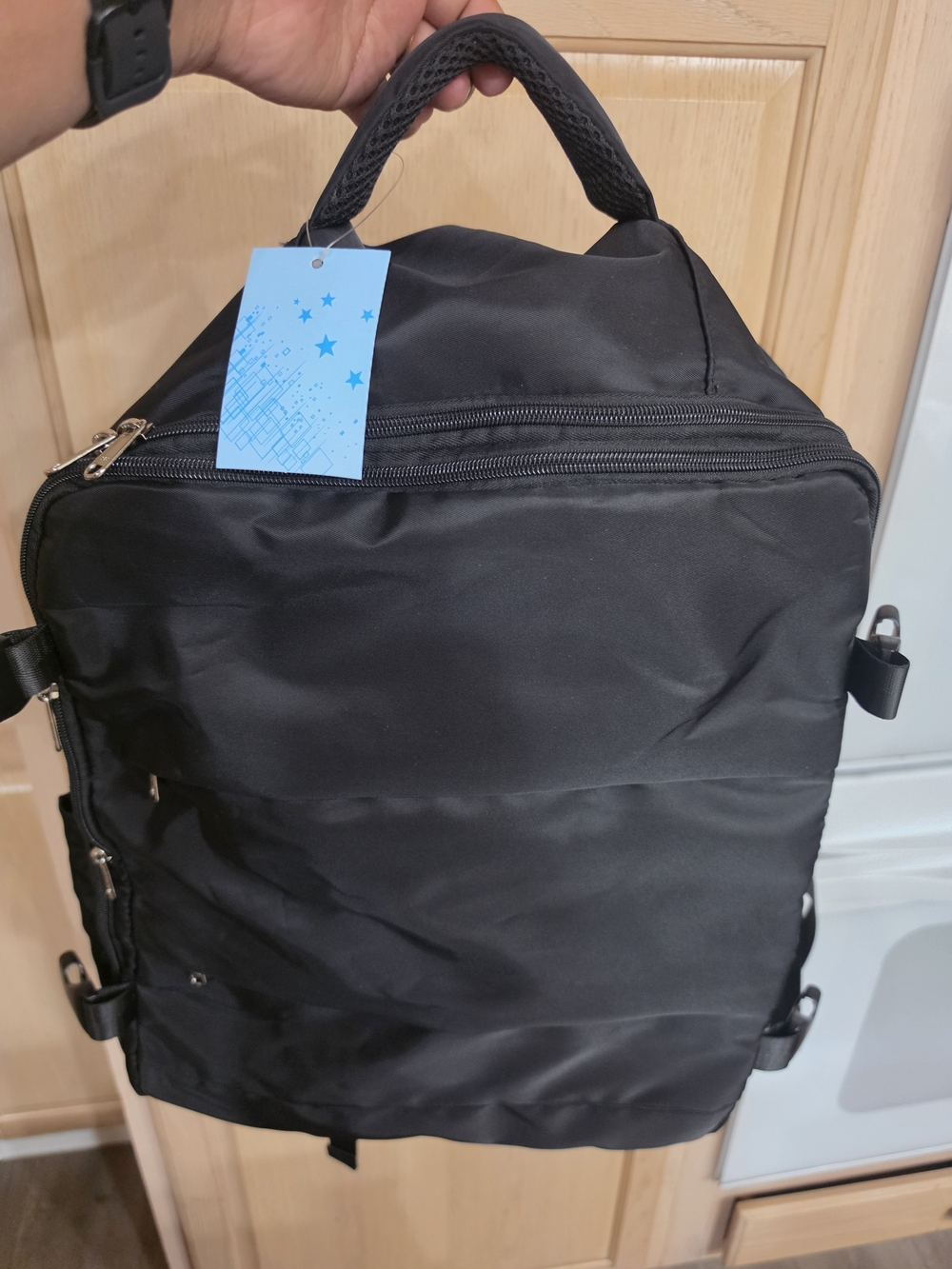 Everyday Black Men's Backpack with Top Handle